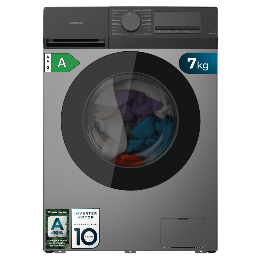 lave linge cecotec bolero dresscode 7450 inverter steel Washing machine