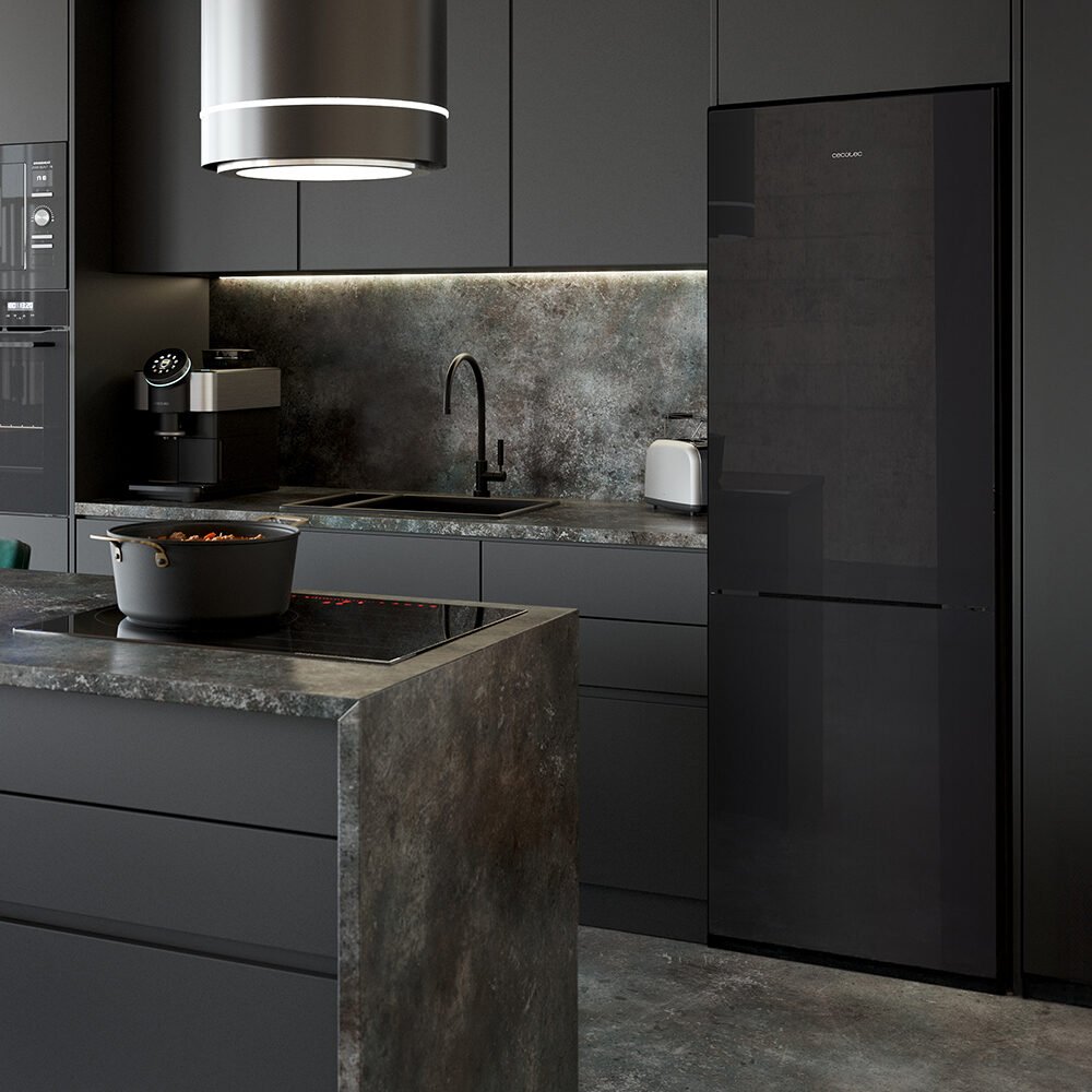 réfrigérateur cecotec bolero coolmarket combi 322i black glass d Réfrigérateur