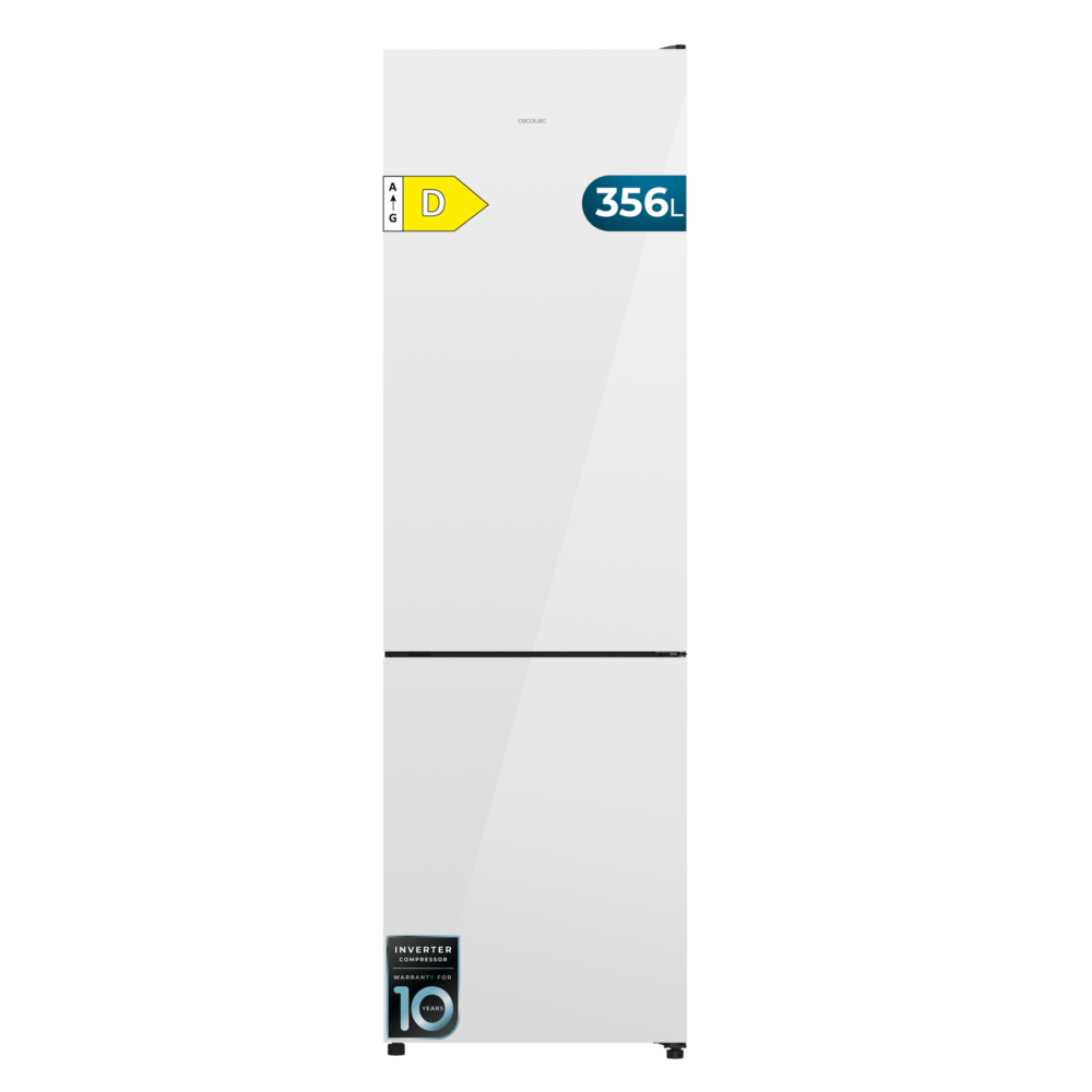 réfrigérateur cecotec bolero coolmarket combi 356i white glass d Kühlschrank