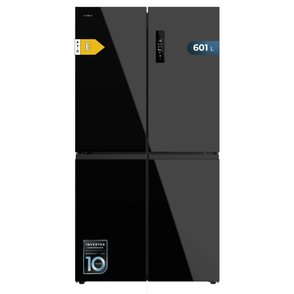 refrigerador cecotec bolero coolmarket 4d 601 vidrio negro e frigorífico