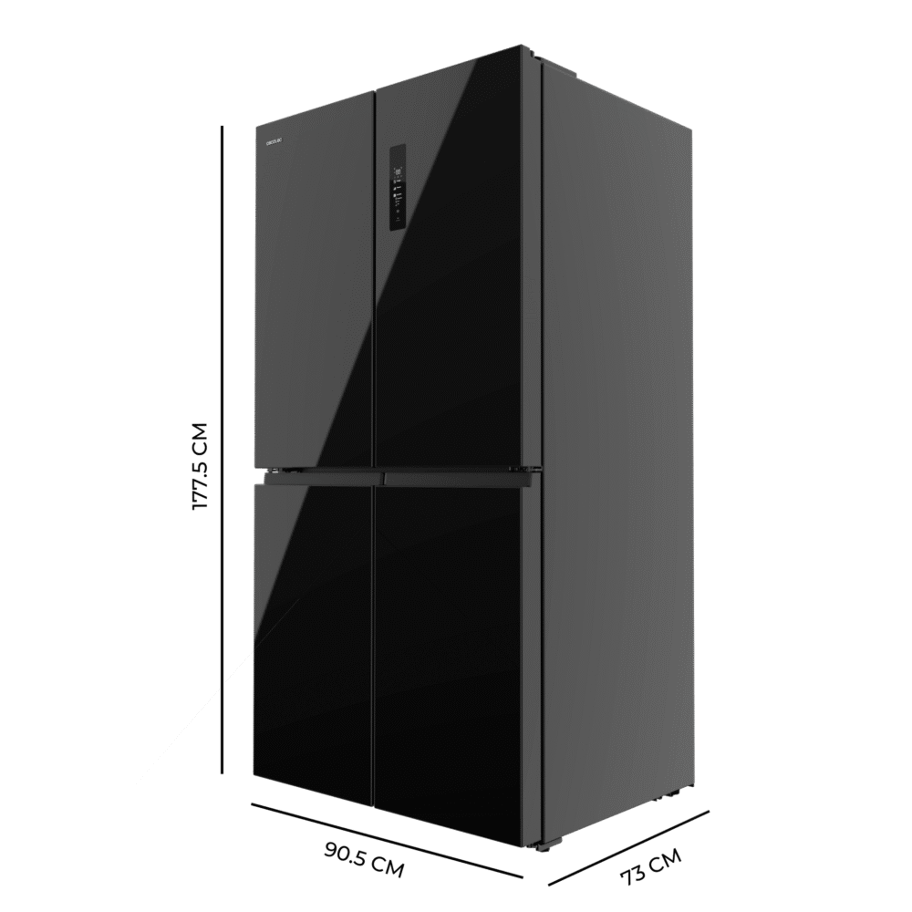 refrigerador cecotec bolero coolmarket 4d 601 vidrio negro e frigorífico