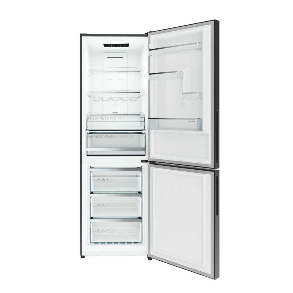 réfrigérateur cecotec bolero coolmarket combi 322i grey glass d Réfrigérateur