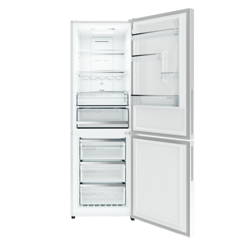 réfrigérateur cecotec bolero coolmarket combi 322i white glass e Kühlschrank