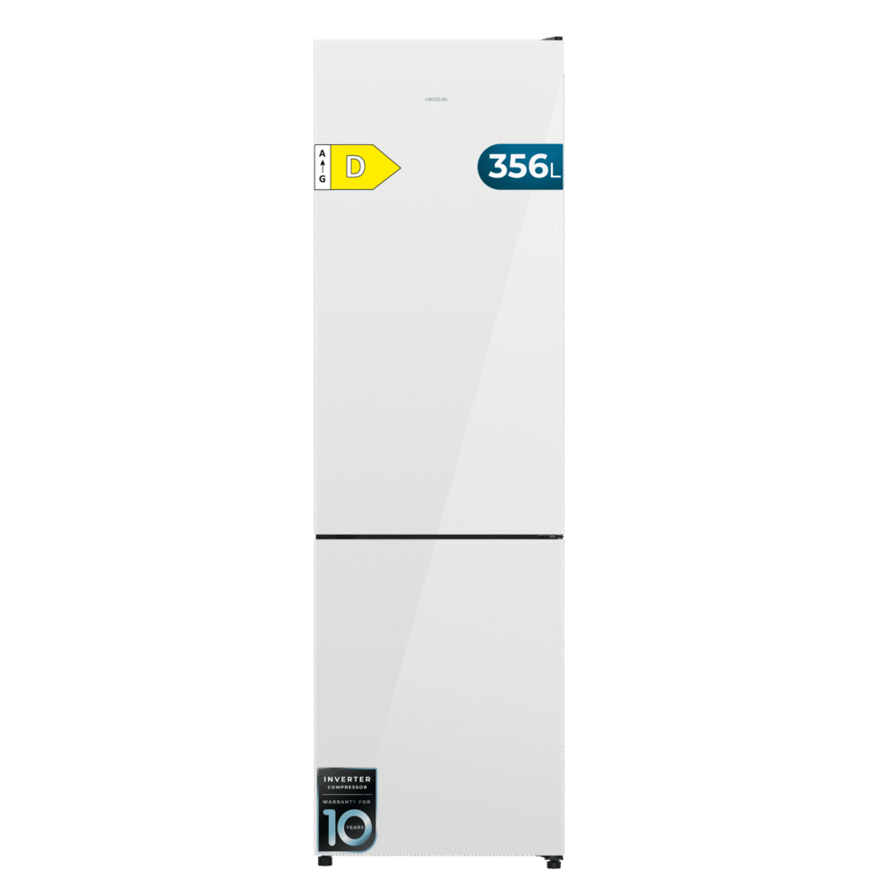 réfrigérateur cecotec bolero coolmarket combi 356i white glass d Kühlschrank