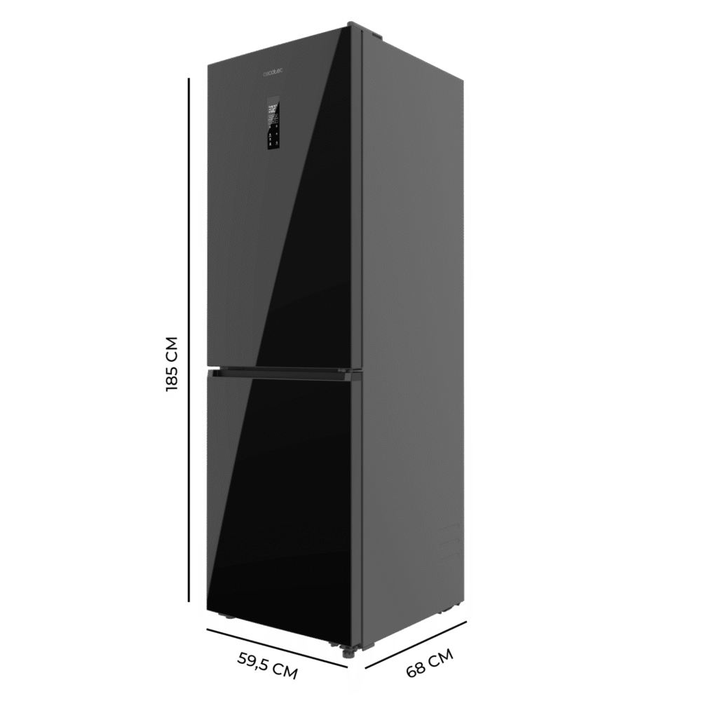 réfrigérateur cecotec bolero coolmarket combi 409 black glass c Réfrigérateur Cecotec Bolero CoolMarket Combi 409 Black Glass C