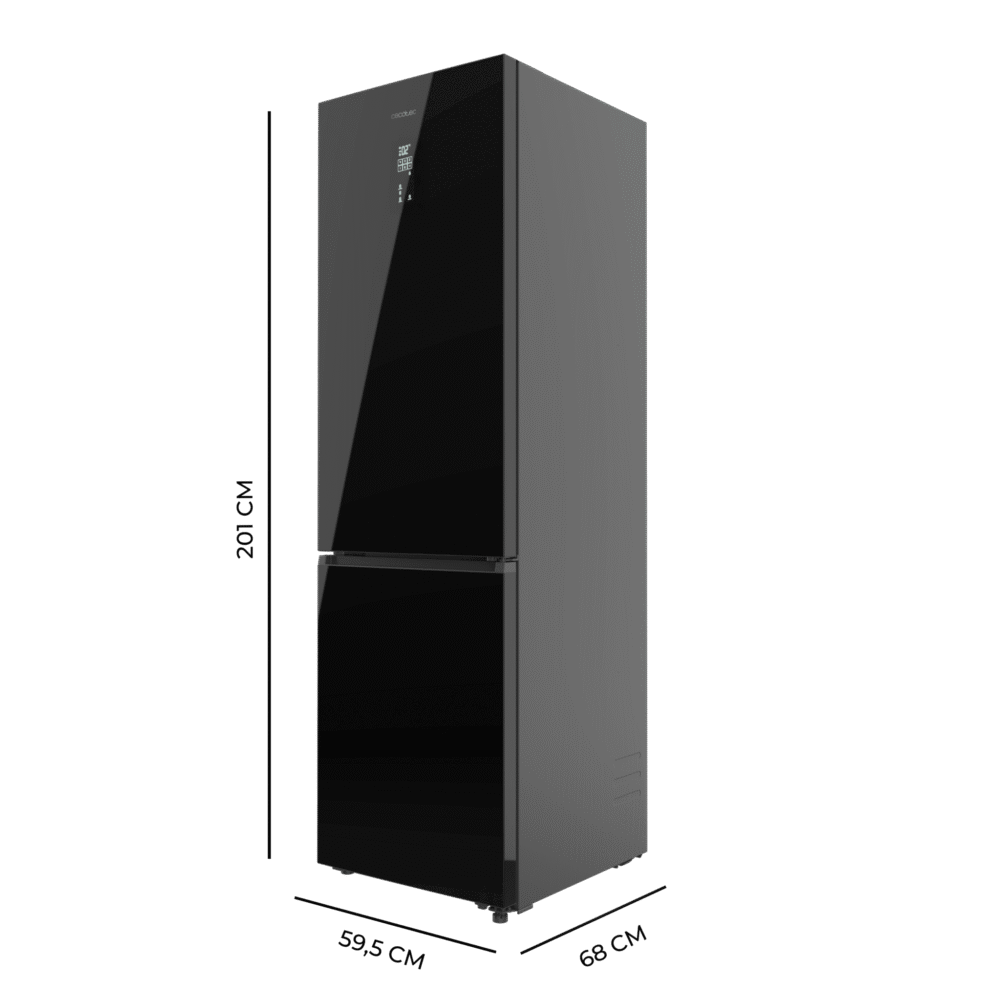 réfrigérateur cecotec bolero coolmarket combi 456 black glass c 冰箱 冰箱