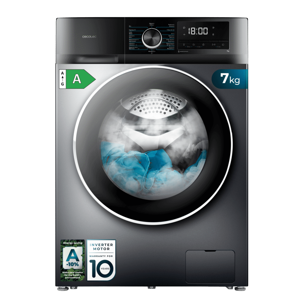 lave linge cecotec bolero dresscode 7500 inverter steel a Lave-linge