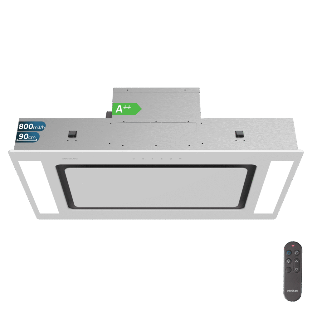 hottes aspirantes encastrables cecotec bolero flux tir 908000 glass white a++ Hottes aspirantes encastrables