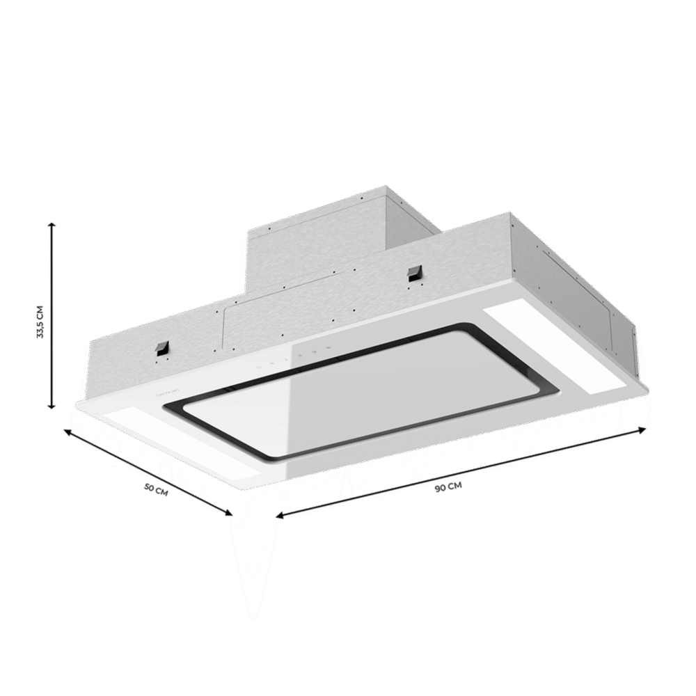 hottes aspirantes encastrables cecotec bolero flux tir 908000 glass white a++ Hottes aspirantes encastrables
