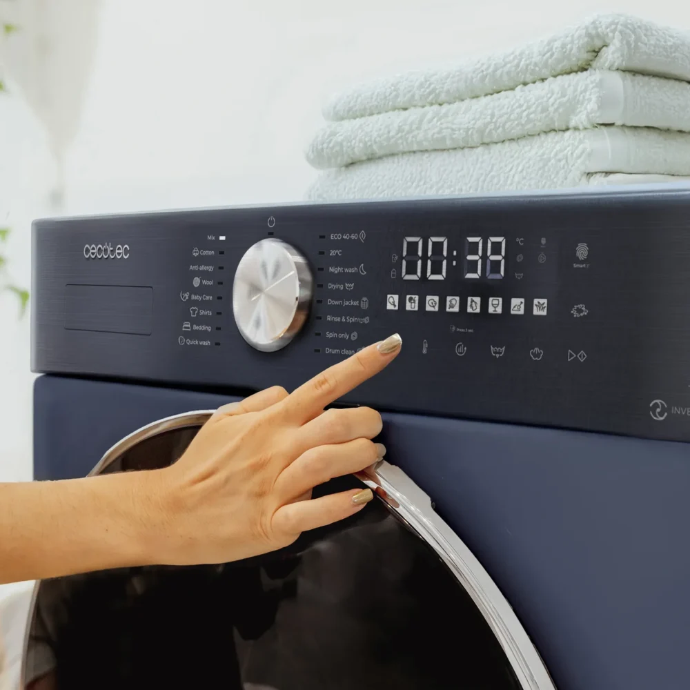 bolero wash&dry 10680 inverter titanium a 60x58x85 cm Lave-linge Cecotec Bolero Wash&Dry 10680 Inverter Ice Blue A