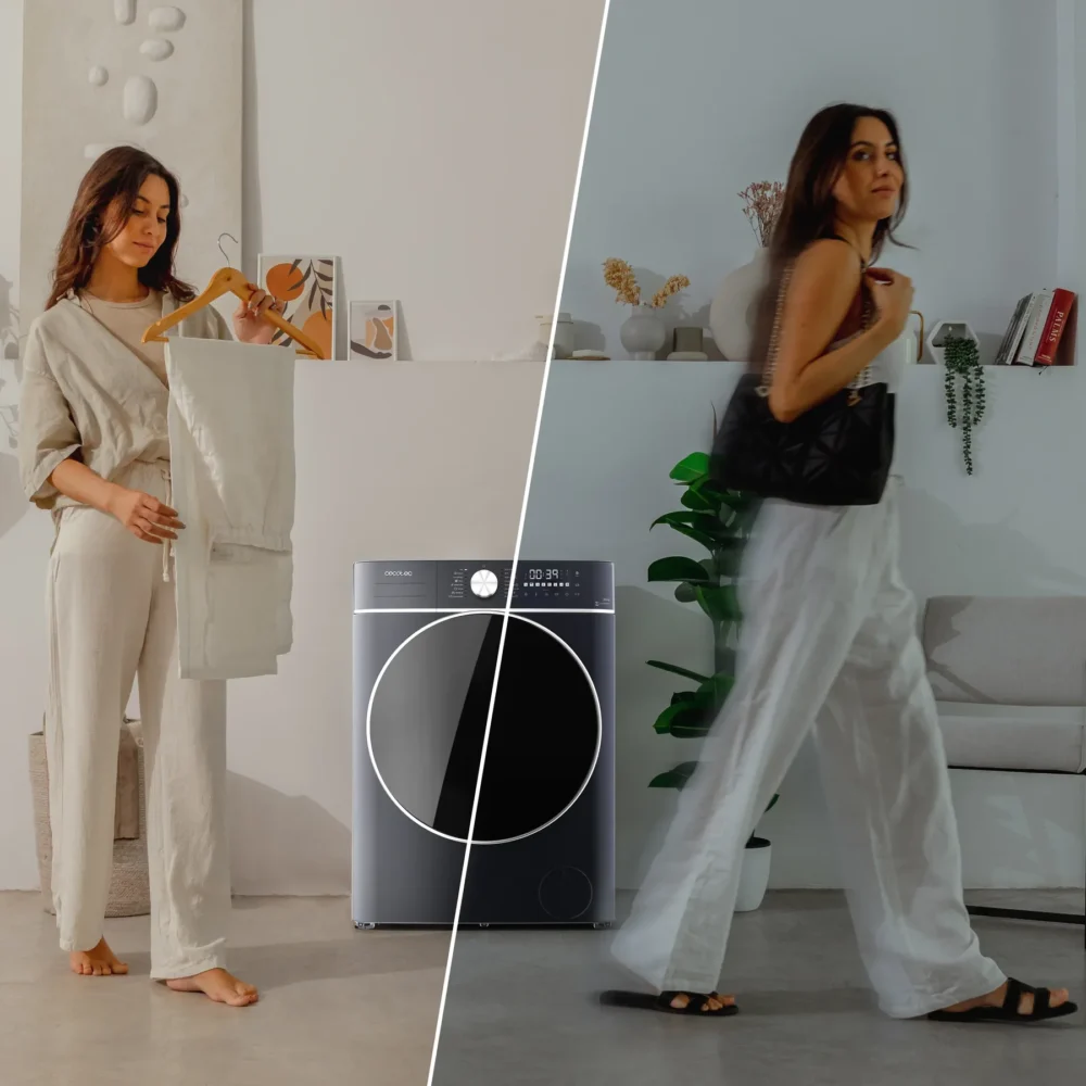 bolero wash&dry 10680 inverter titanium a 60x58x85 cm Lave-linge Cecotec Bolero Wash&Dry 10680 Inverter Ice Blue A