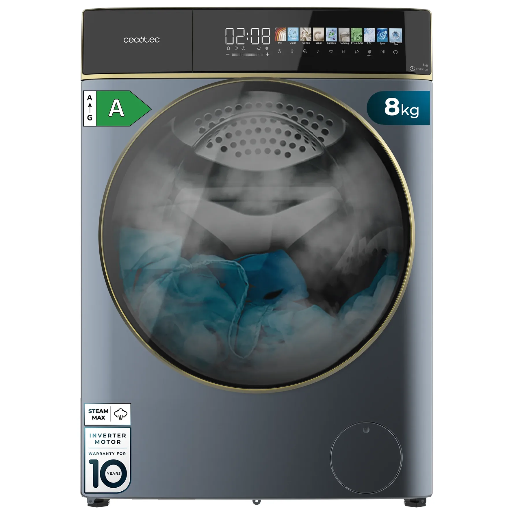 bolero wash&dry 85900 inverter titanium 60x52x84,7 cm Lave-linge Cecotec Bolero Wash&Dry 85900 Inverter Titanium