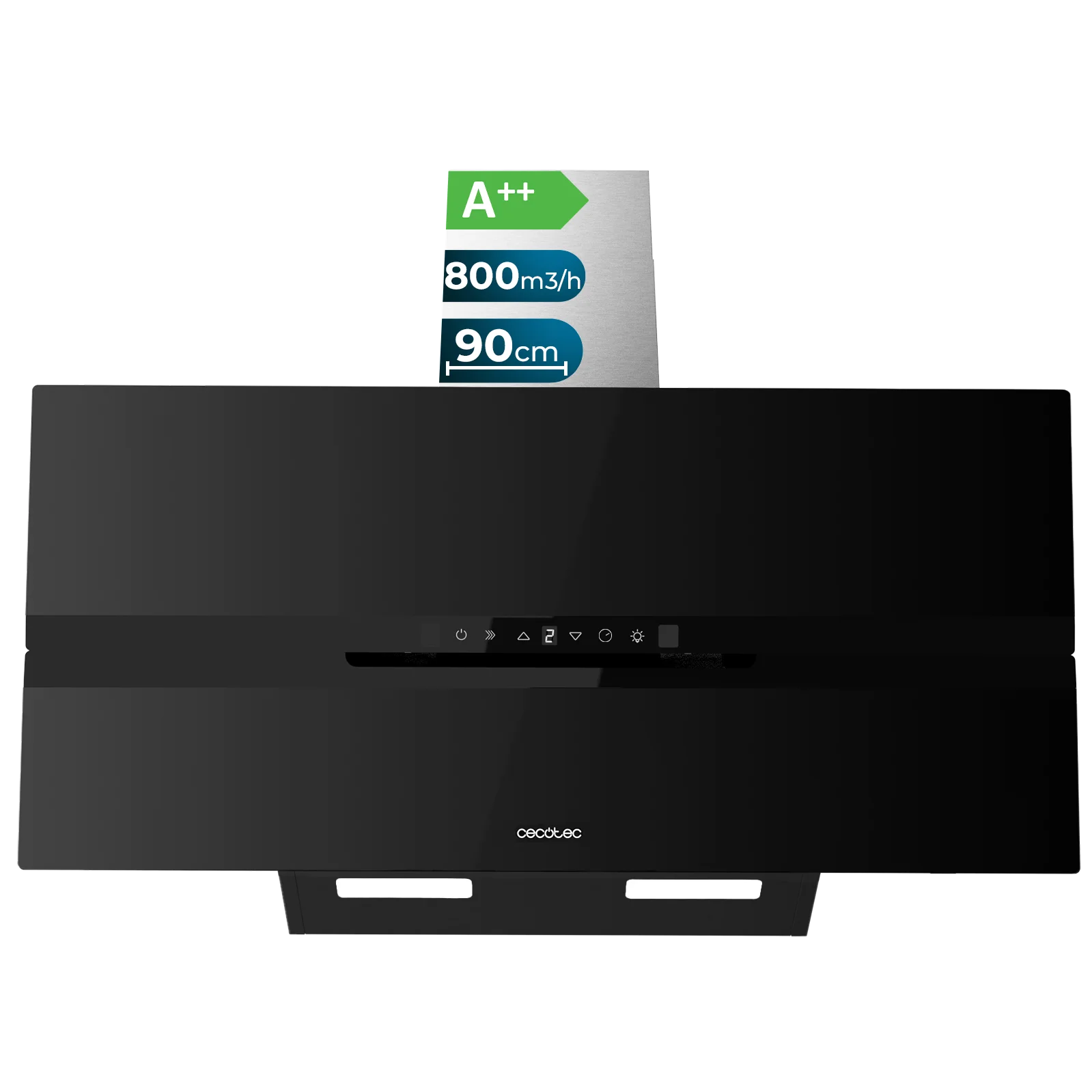 bolero flux dt 908010 glass black a++ 90 de ancho Hottes décoratives Cecotec Bolero Flux DT 908010 Glass Black A++