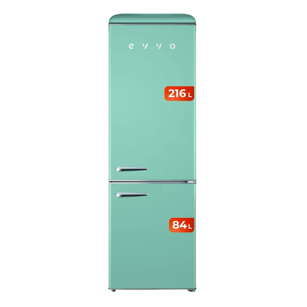 Réfrigérateur combiné EVVO F55 rétro vert pastel