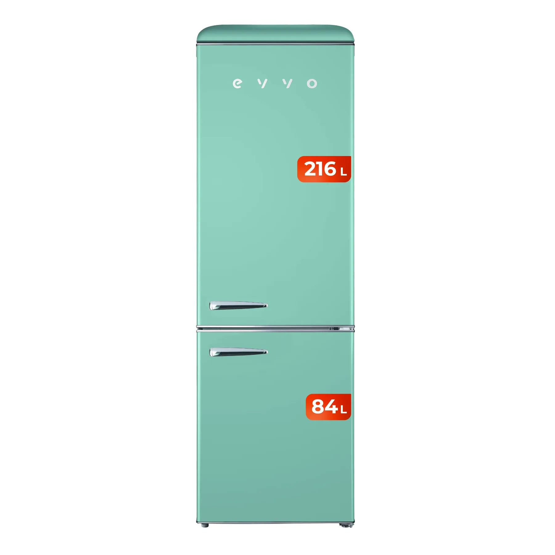 frigorífico combi evvo f55 retro verde pastel Réfrigérateur combiné EVVO F55 rétro vert pastel