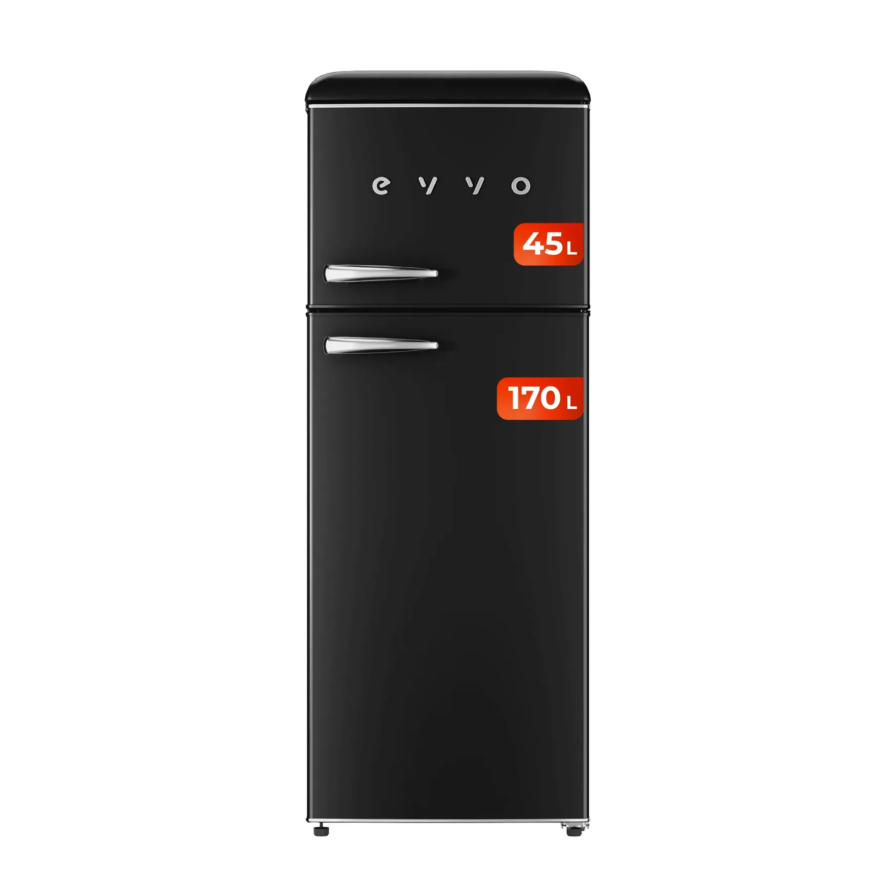 frigorífico 2 puertas evvo f45 retro negro Réfrigérateur 2 portes EVVO F45 rétro noir