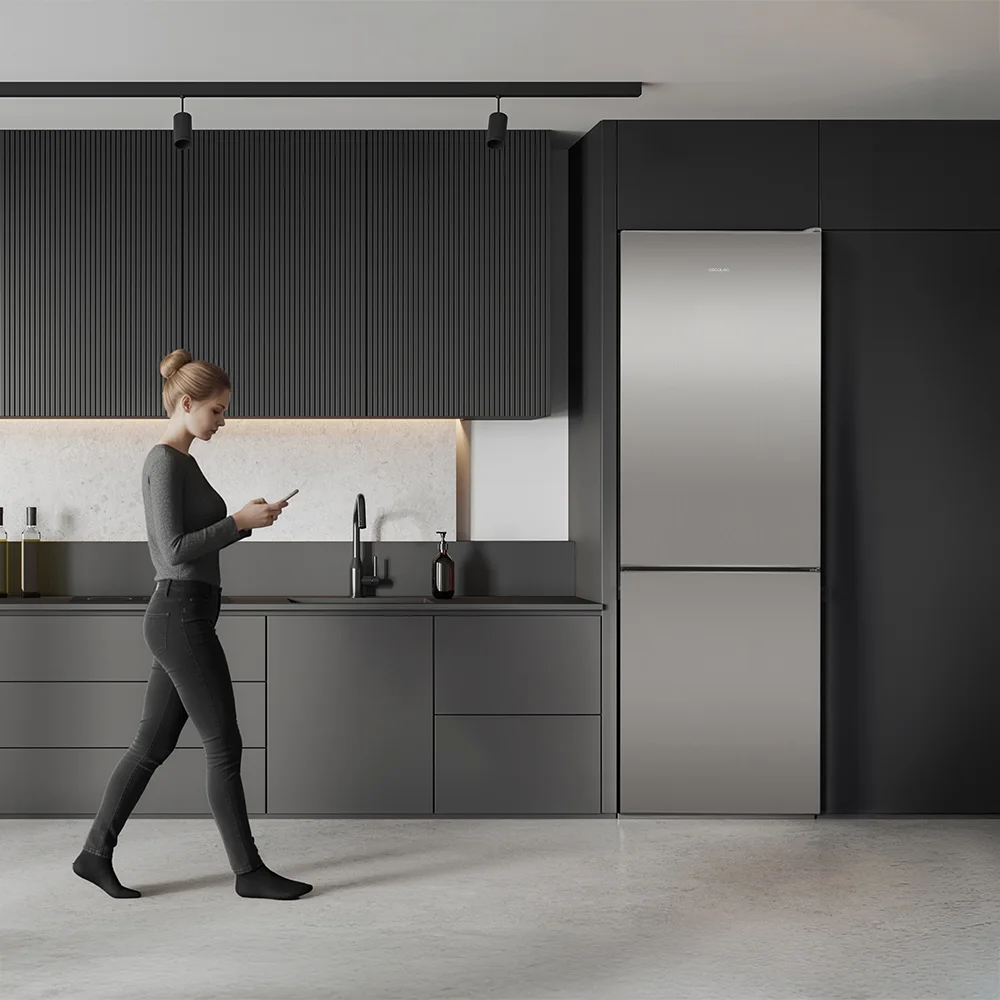 bolero coolmarket combi 322i inox d 59,5x63,5x185,5 cm Réfrigérateur Cecotec Bolero CoolMarket Combi 322i Inox D