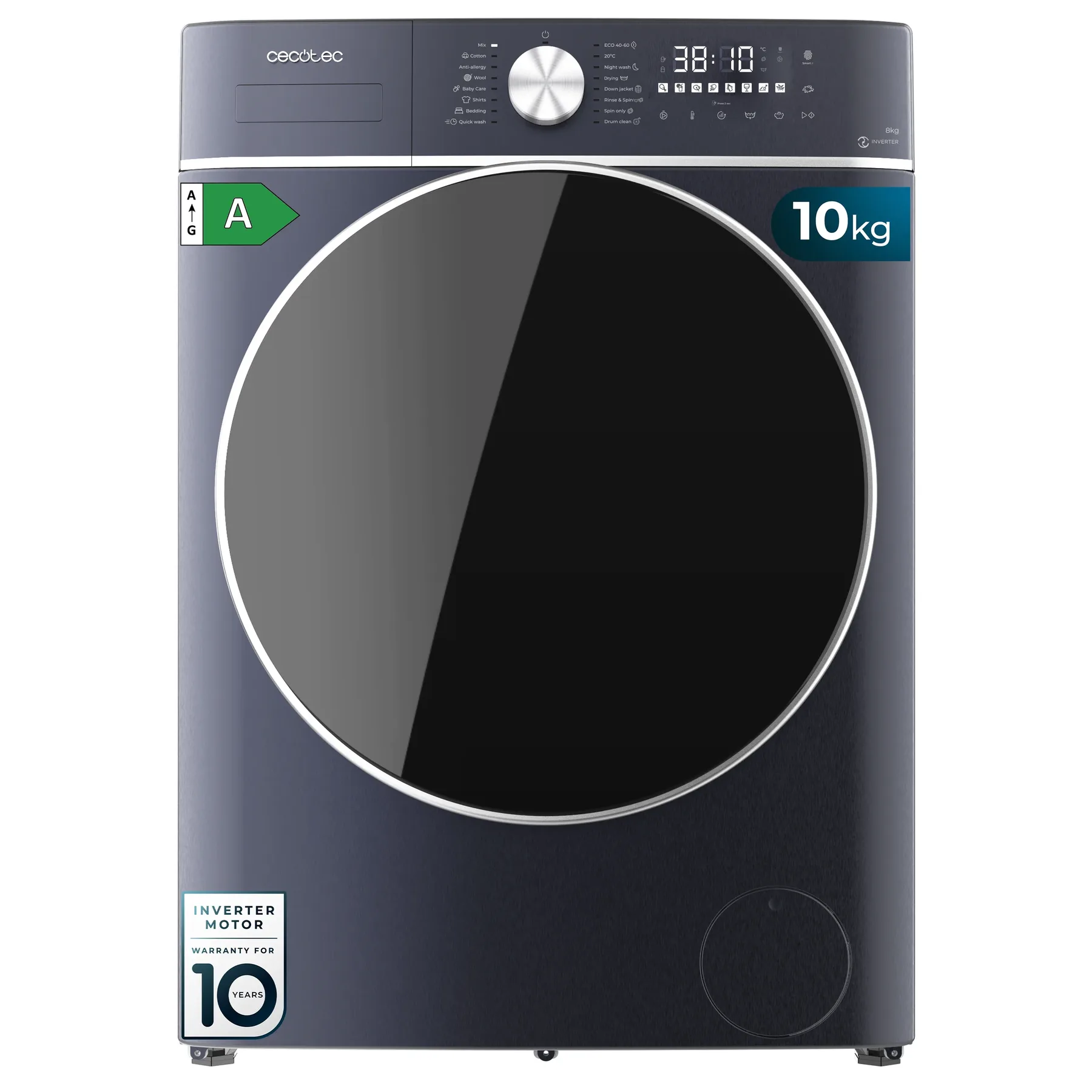 bolero wash&dry 10680 inverter titanium a 60x58x85 cm Lave-linge Cecotec Bolero Wash&Dry 10680 Inverter Ice Blue A