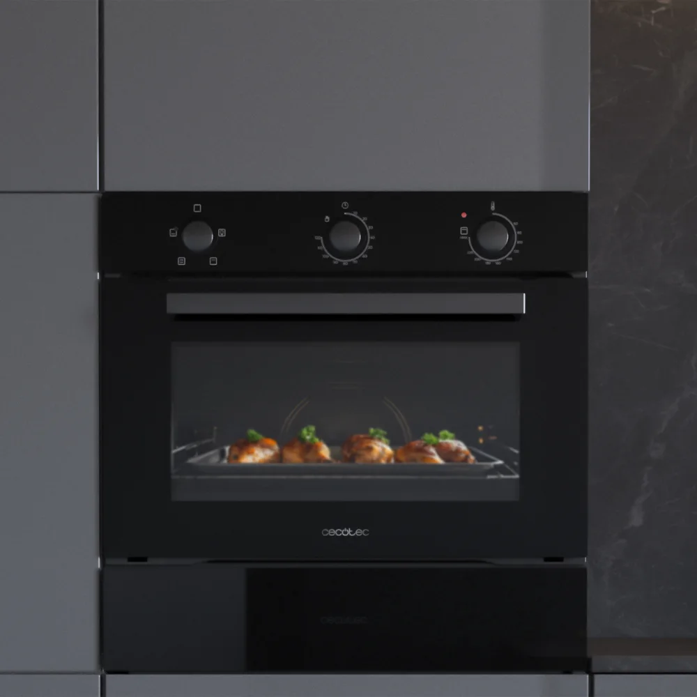 bolero hexa c134500 glass black a 45x59,5x54 cm Fours conventionnels Cecotec Bolero Hexa C134500 Glass Black A