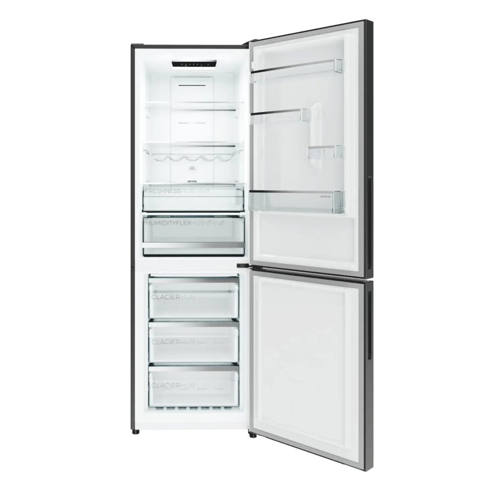 bolero coolmarket combi 322i inox d 59,5x63,5x185,5 cm Réfrigérateur Cecotec Bolero CoolMarket Combi 322i Inox D
