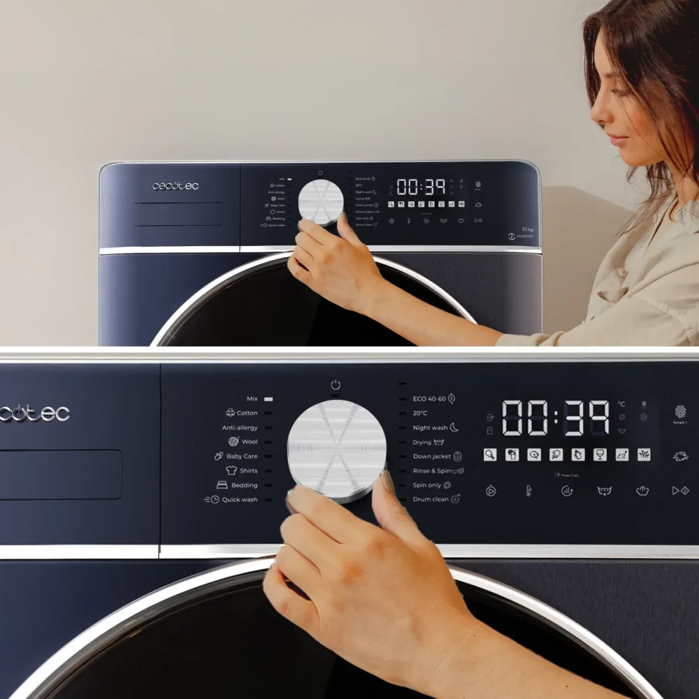 bolero wash&dry 10680 inverter titanium a 60x58x85 cm Lave-linge Cecotec Bolero Wash&Dry 10680 Inverter Ice Blue A