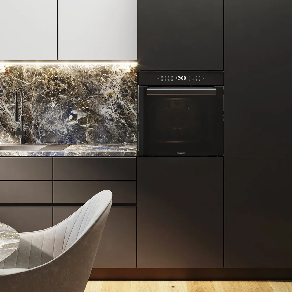 bolero hexa p506000 glass black a+ 59,5x59,5x54 cm Fours pyrolyses Cecotec Bolero Hexa P506000 Glass Black A+