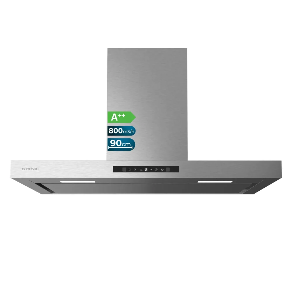 bolero flux tt 908000 slim glass black a++ 90 de ancho Hottes aspirantes en T Cecotec Bolero Flux TT 908000 Slim Glass Black A++