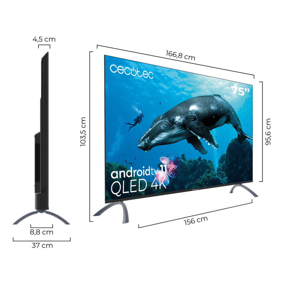 téléviseur cecotec tv qled v2 series vqu20075 电视 电视 台