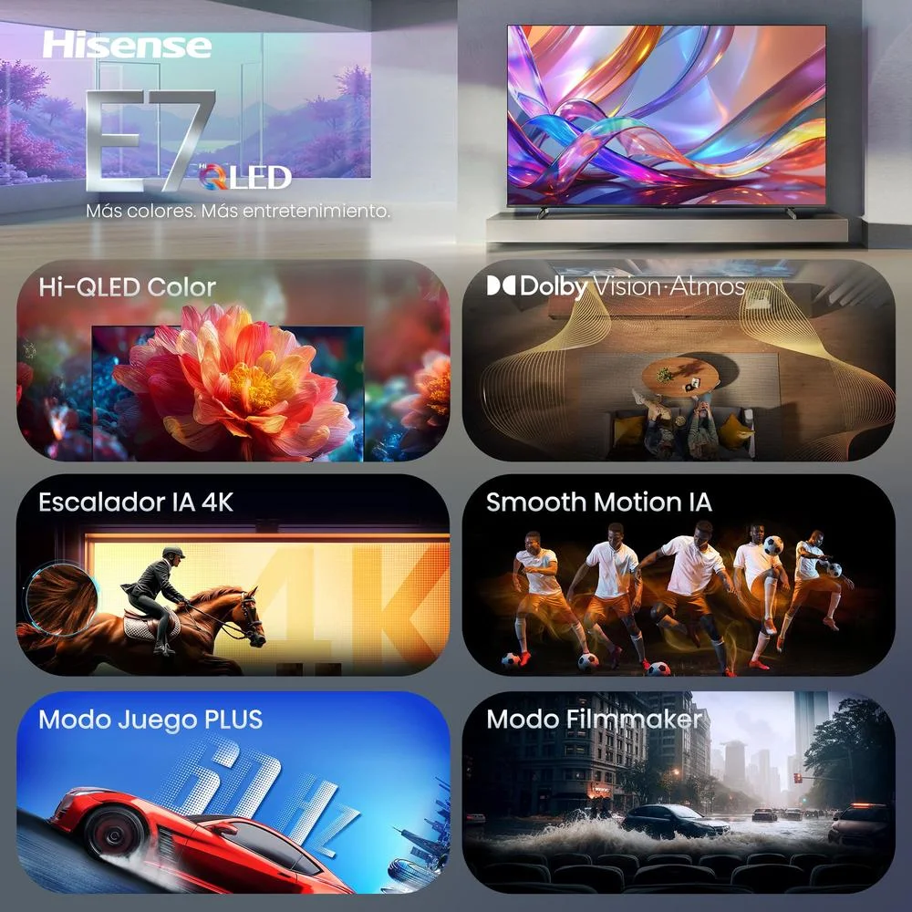 Tv hisense 75 pouces QLED 4k uhd ? 75e7s ? smart tv ? vue produit 3 tv hisense 75 pouces qled 4k uhd ? 75e7s ? smart tv