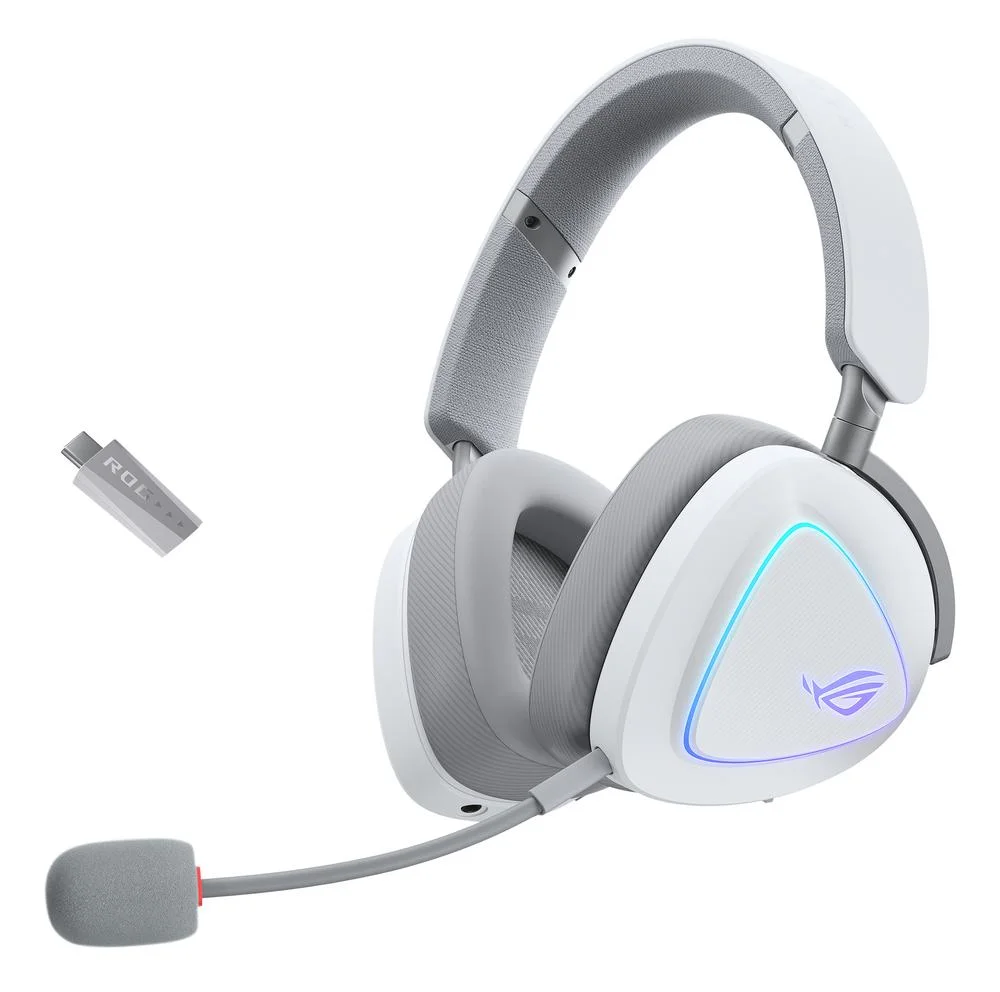 Casque gaming Asus rog delta ii sans fil blanc ? vue produit 1 casque gaming asus rog delta ii sans fil blanc