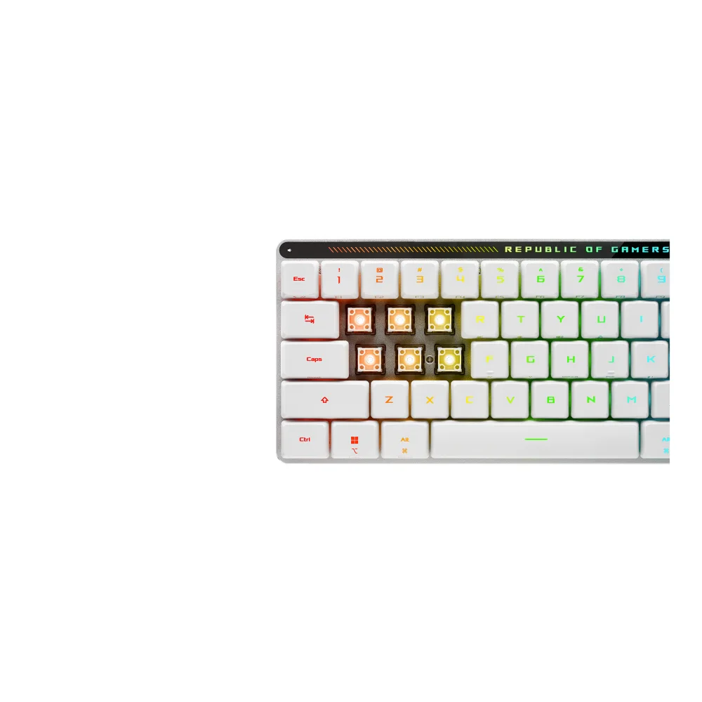 clavier gaming asus rog falchion rx low profile sans fil rgb blanc