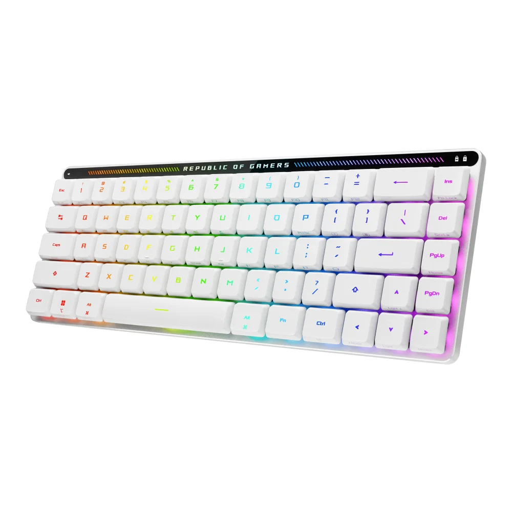 Clavier gaming Asus rog falchion rx low profile sans fil rgb blanc – vue produit 1 clavier gaming asus rog falchion rx low profile sans fil rgb blanc
