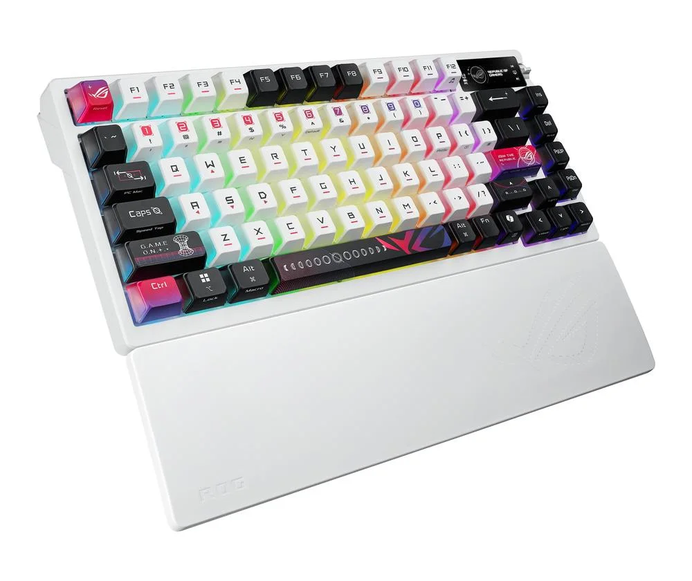 Clavier gaming Asus rog azoth nx sans fil rgb blanc ingles – vue produit 5 clavier gaming asus rog azoth nx sans fil rgb blanc ingles