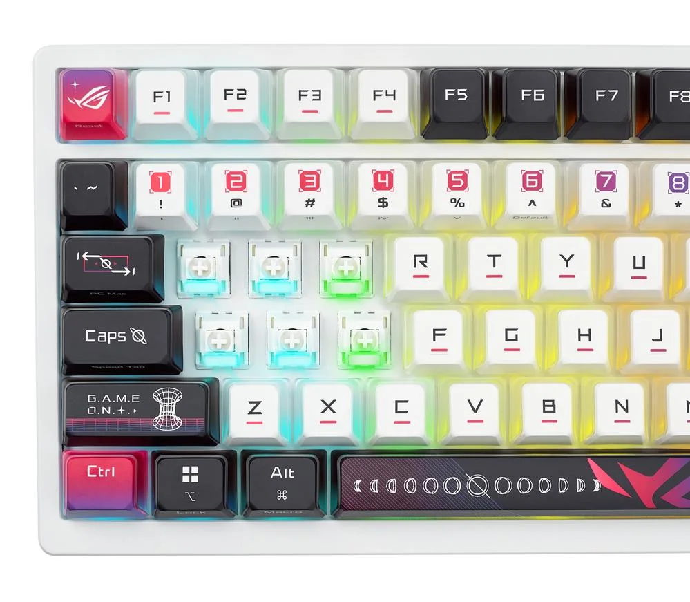 Clavier gaming Asus rog azoth nx sans fil rgb blanc ingles – vue produit 9 clavier gaming asus rog azoth nx sans fil rgb blanc ingles