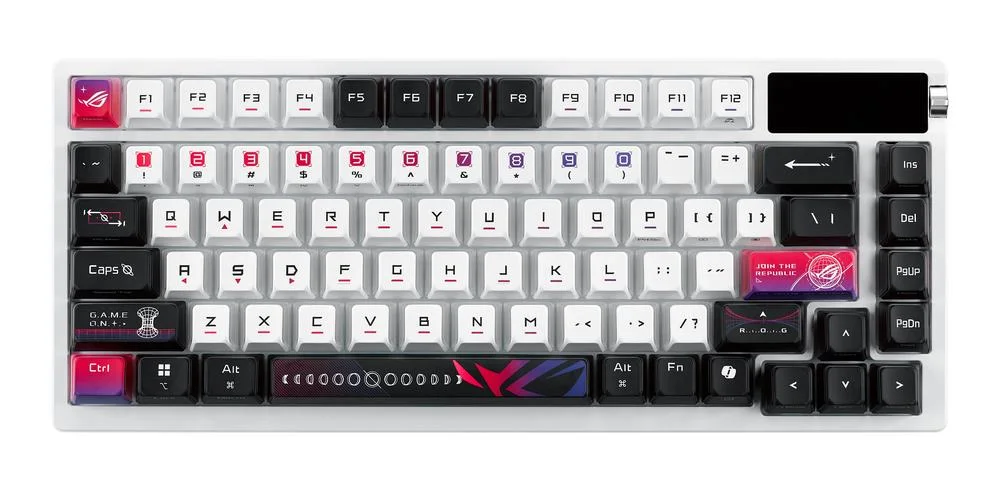 Clavier gaming Asus rog azoth nx sans fil rgb blanc ingles – vue produit 2 clavier gaming asus rog azoth nx sans fil rgb blanc ingles