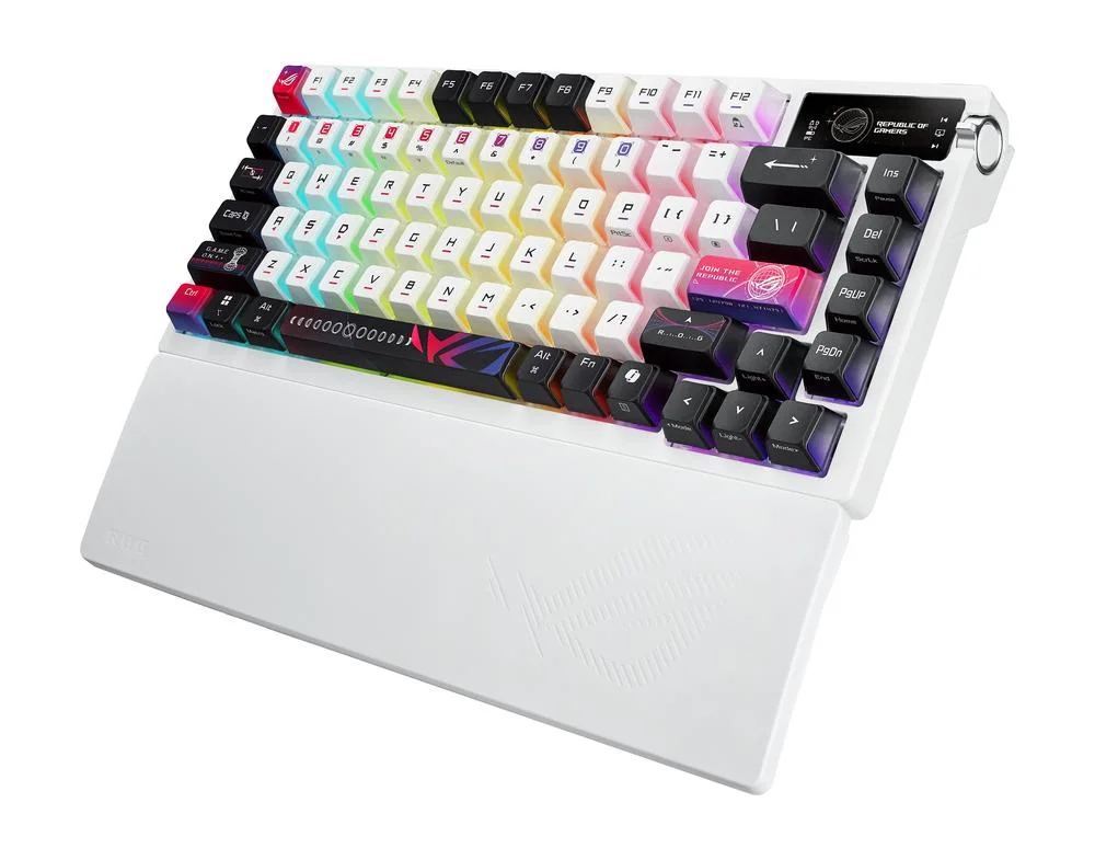 Clavier gaming Asus rog azoth nx sans fil rgb blanc ingles – vue produit 4 clavier gaming asus rog azoth nx sans fil rgb blanc ingles
