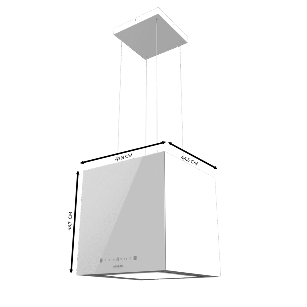 hotte aspirante en t cecotec bolero flux cct 448000 glass white